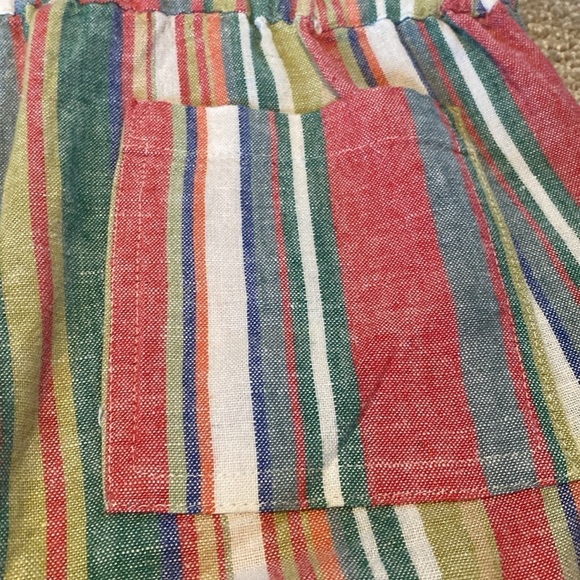 For Cynthia Linen Blend Striped Elastic Waist Pants Sz Medium - Picture 10 of 10